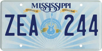 MS license plate ZEA244