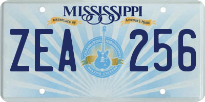 MS license plate ZEA256