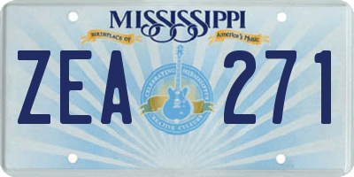 MS license plate ZEA271