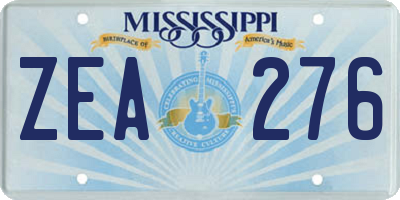 MS license plate ZEA276