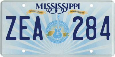MS license plate ZEA284