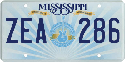 MS license plate ZEA286