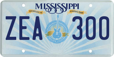 MS license plate ZEA300