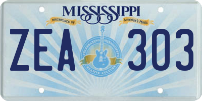 MS license plate ZEA303