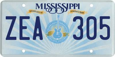 MS license plate ZEA305