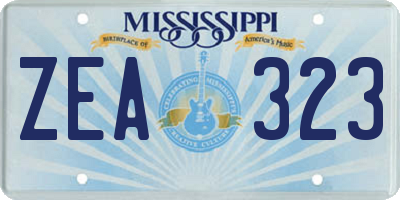 MS license plate ZEA323