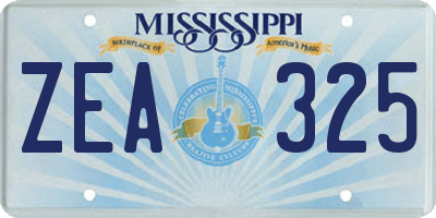 MS license plate ZEA325