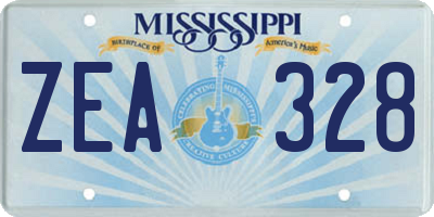 MS license plate ZEA328
