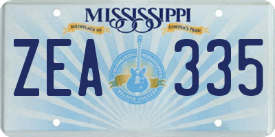 MS license plate ZEA335