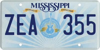 MS license plate ZEA355