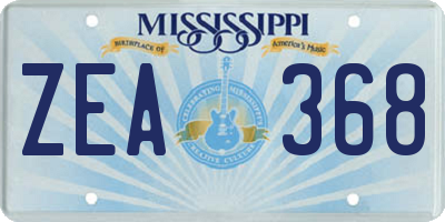 MS license plate ZEA368