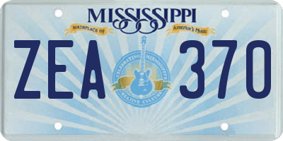 MS license plate ZEA370