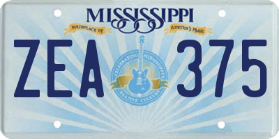 MS license plate ZEA375