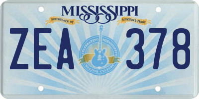 MS license plate ZEA378