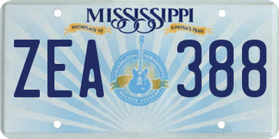 MS license plate ZEA388