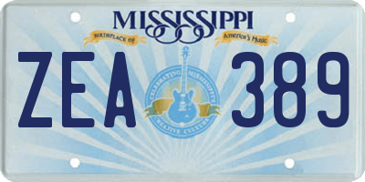 MS license plate ZEA389