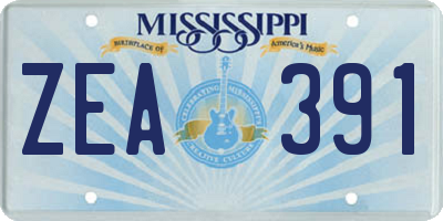 MS license plate ZEA391