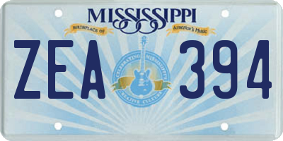 MS license plate ZEA394