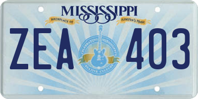 MS license plate ZEA403