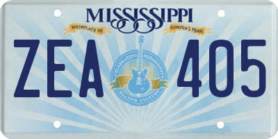 MS license plate ZEA405