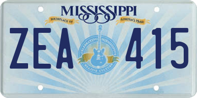 MS license plate ZEA415