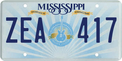 MS license plate ZEA417