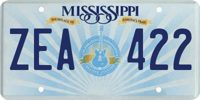 MS license plate ZEA422