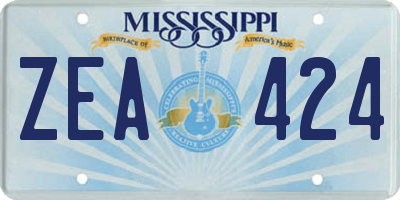 MS license plate ZEA424