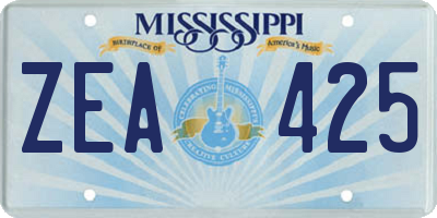 MS license plate ZEA425