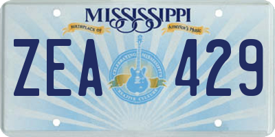 MS license plate ZEA429