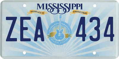 MS license plate ZEA434