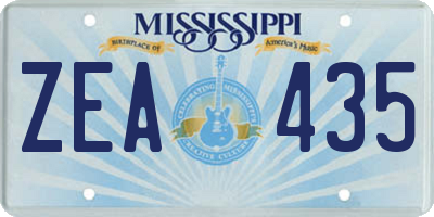MS license plate ZEA435