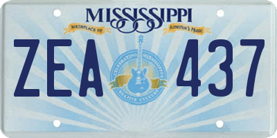 MS license plate ZEA437