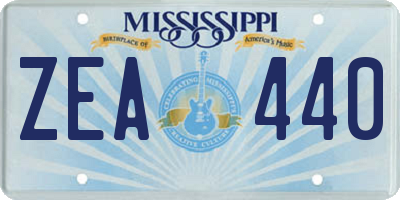 MS license plate ZEA440