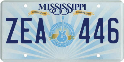 MS license plate ZEA446