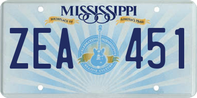 MS license plate ZEA451