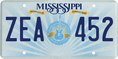 MS license plate ZEA452
