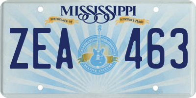 MS license plate ZEA463