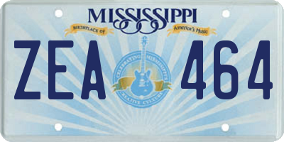 MS license plate ZEA464