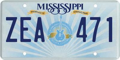 MS license plate ZEA471