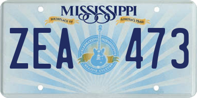 MS license plate ZEA473
