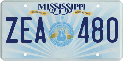 MS license plate ZEA480