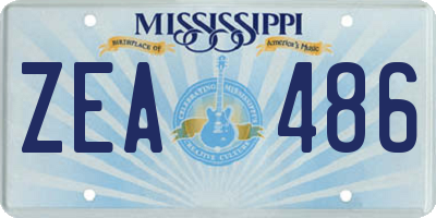 MS license plate ZEA486