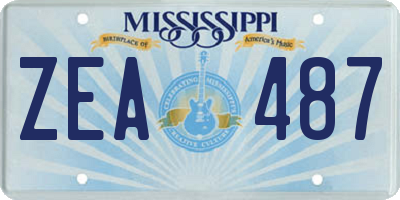 MS license plate ZEA487