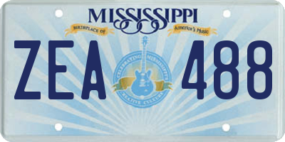 MS license plate ZEA488
