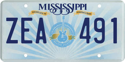 MS license plate ZEA491