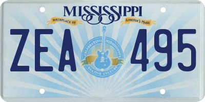 MS license plate ZEA495