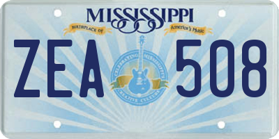 MS license plate ZEA508
