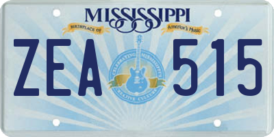 MS license plate ZEA515