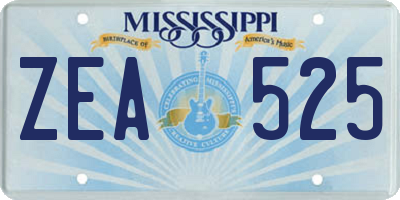 MS license plate ZEA525